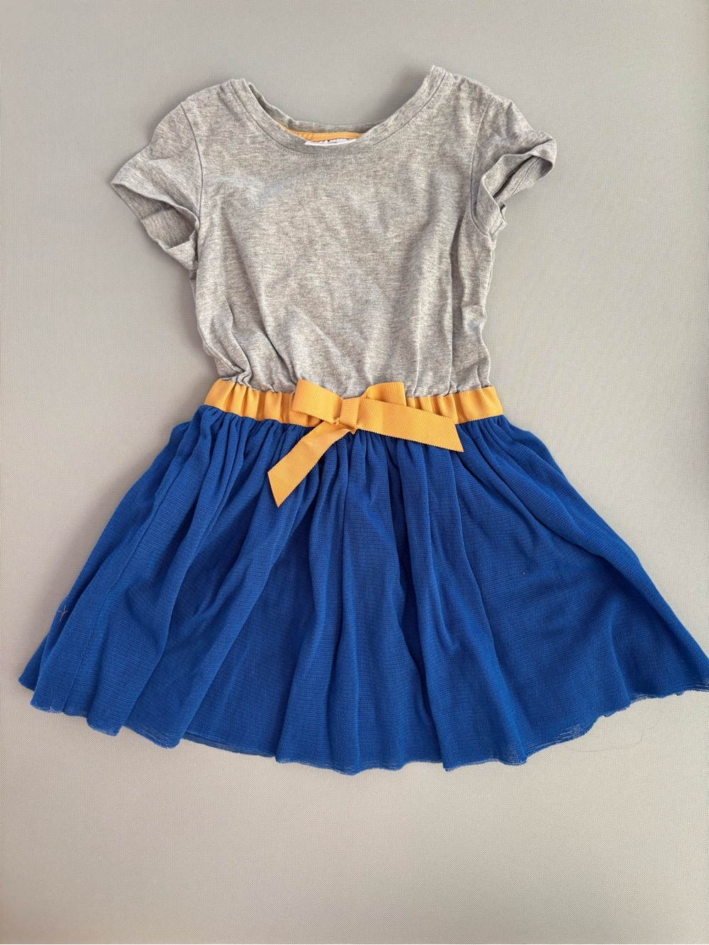 Hanna Anderson Grey and Blue Dress w Tulle Skirt